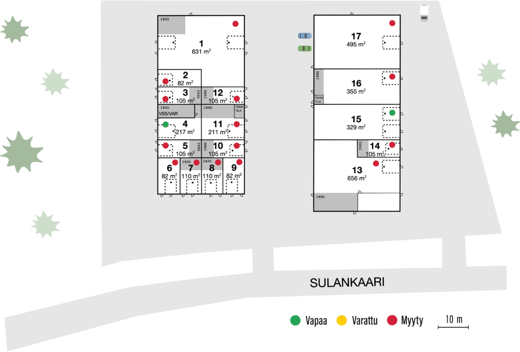 Sulankaaren hallikokonaisuus yrityksille, jotka etsivät uusia toimitiloja 1 Sulankaari Sulankaari 8 pohjakuva
